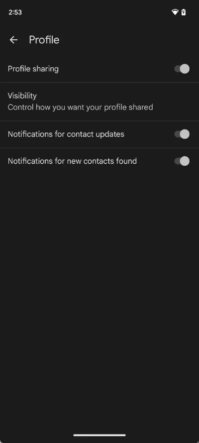 google-messages-profiles-settings-page